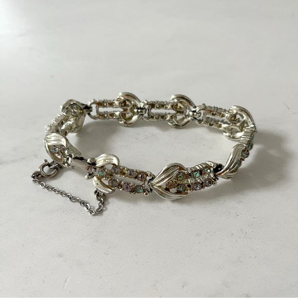 Coro Jewelry - Elegant Silver Bracelet with Crystal Accents